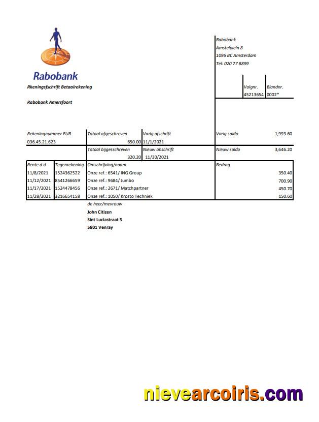 Netherlands Rabobank excel pdf